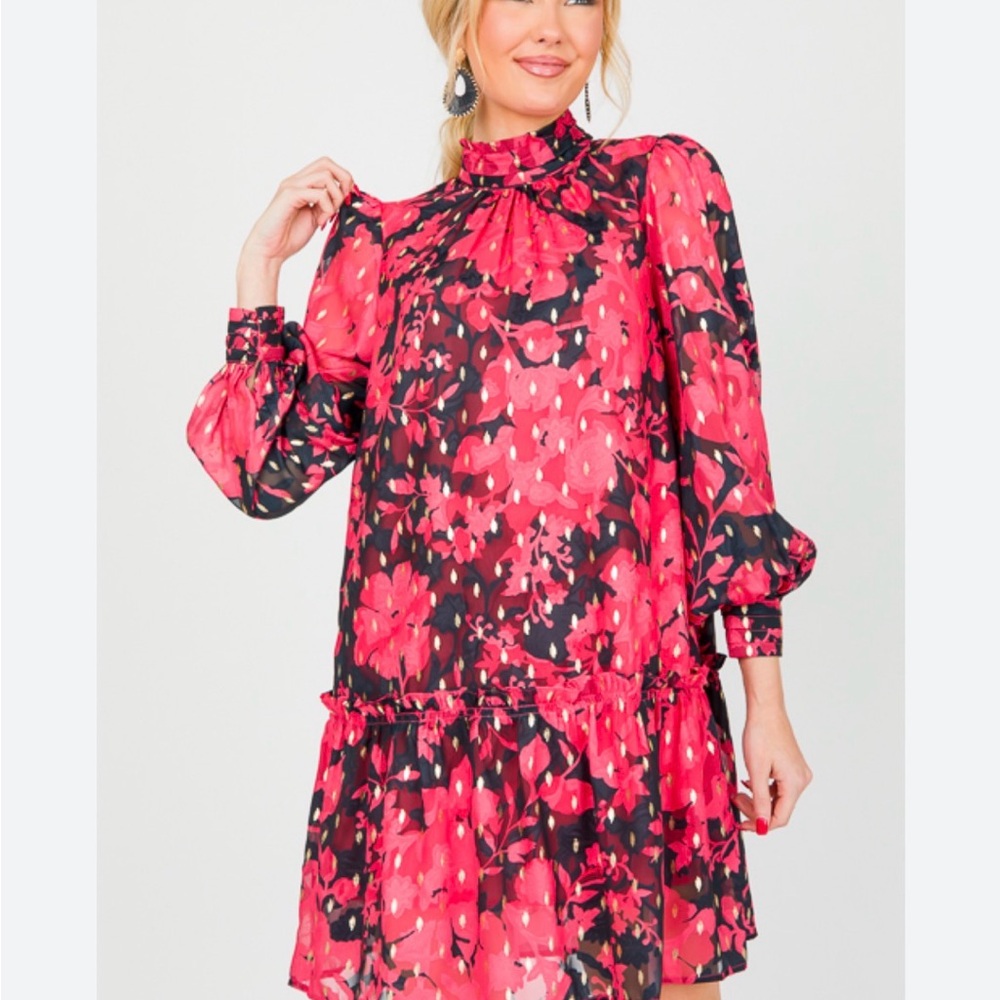 Avara Pinch Janelle Patterned Dress - Size L